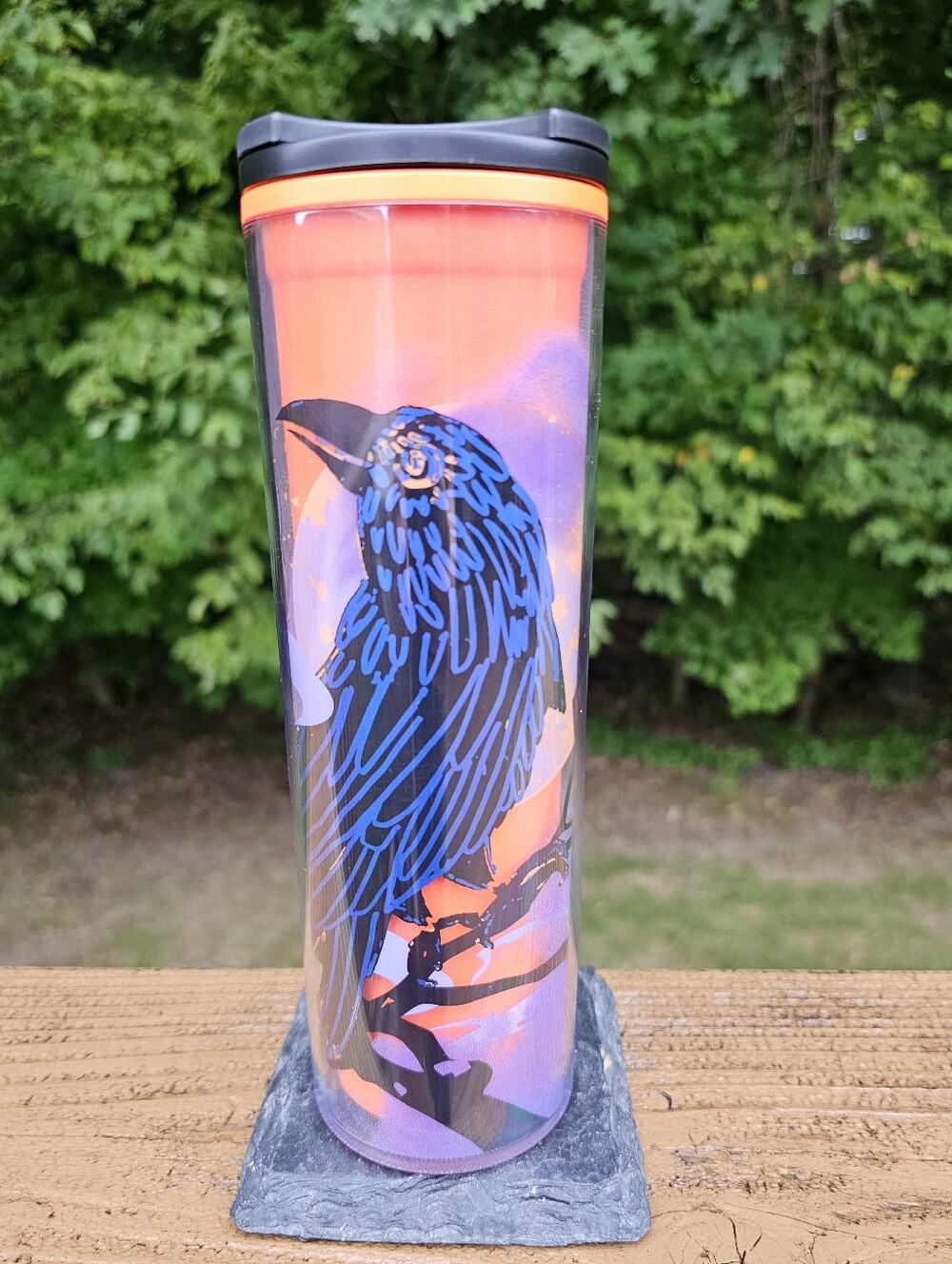 NWT Starbucks 2022 Halloween Raven Crow Campfire Hot Travel Tumbler 16oz